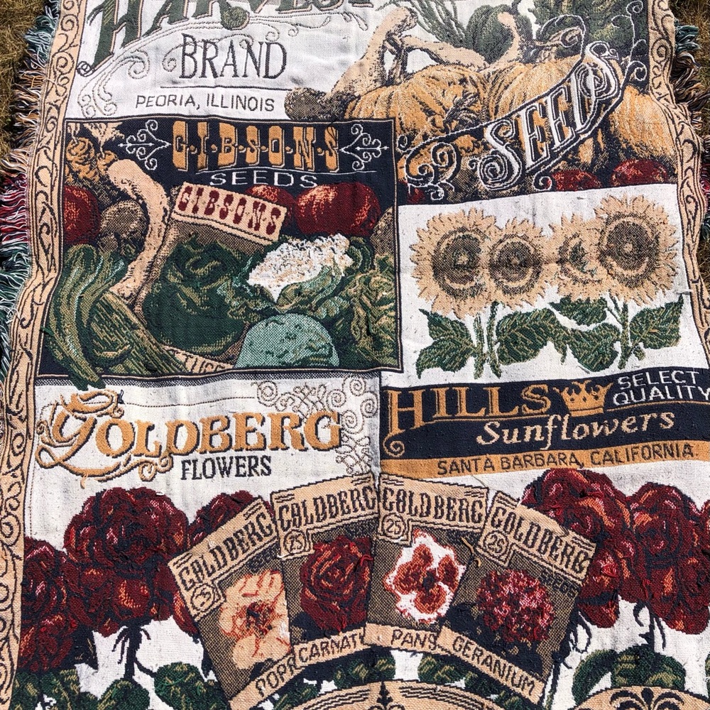 Harvest Brand Peoria, IL  vintage throw